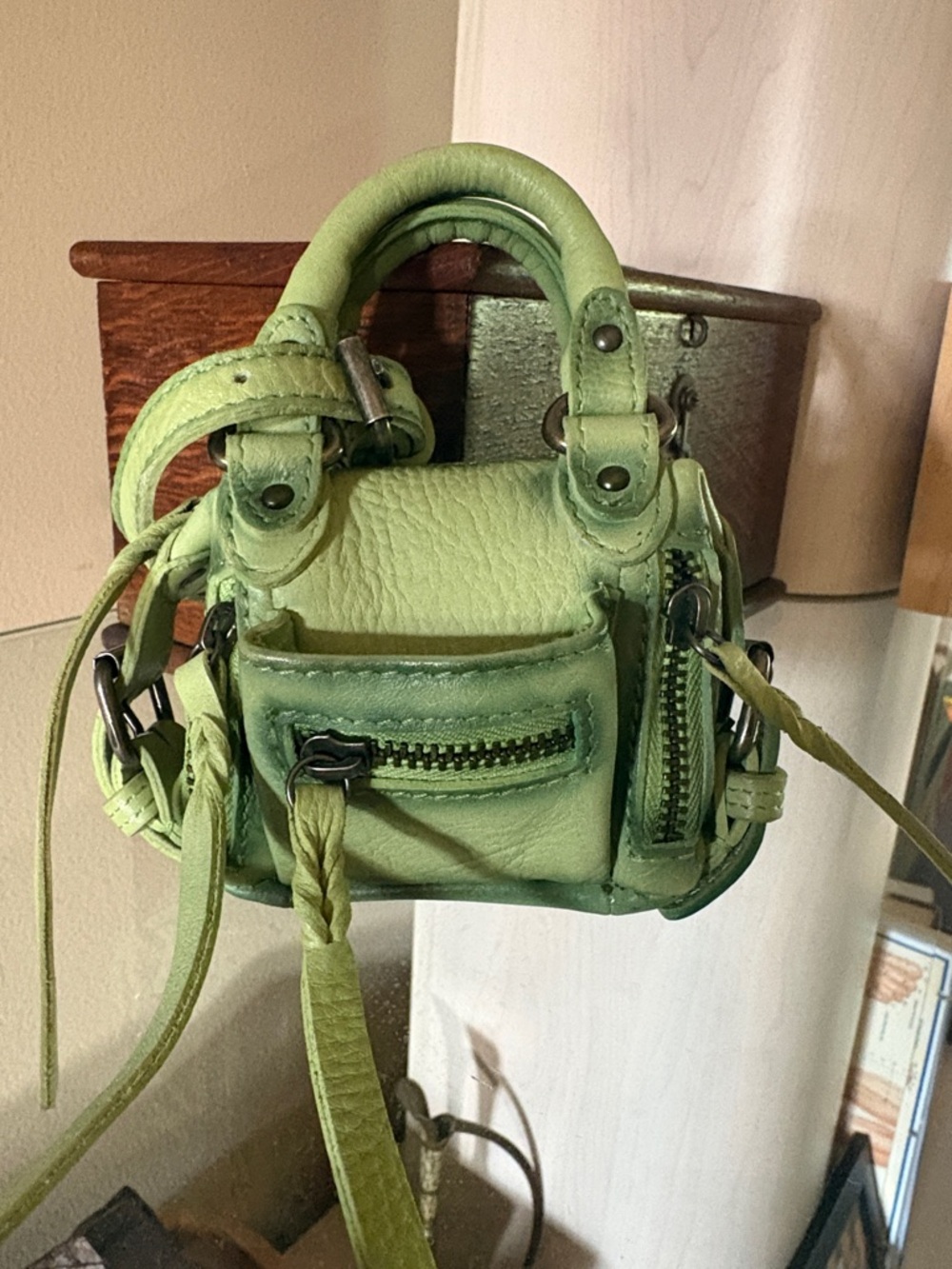 Free People Mini Emerson Green Mini Leather Satchel